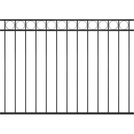 Panneau de clôture Acier 1,7x1,2 m Noir (1/4)