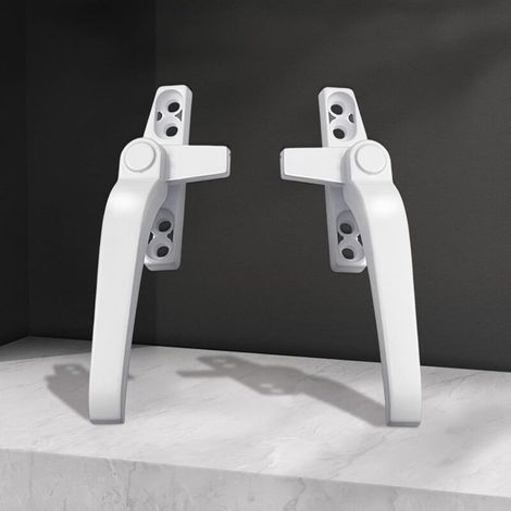 Poignée de fenêtre universelle de rechange pour droitier/gauche en alliage d'aluminium avec serrures pour double vitrage Interrupteur de sécurité de fenêtre et porte   Barre droite blanche