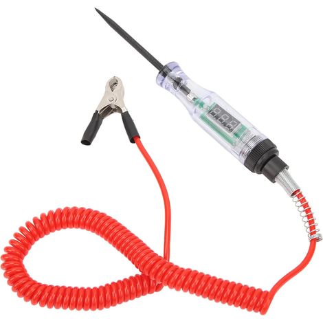 Gleichstrom-Kfz-Stromkreisprüfer (6 V/12 V/24 V/36 V), digitale LED-Prüflampe für Kfz-Stromkreise, Durchgangsprüfung, Spannungsprüflampe