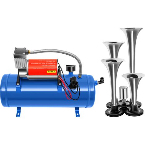 Compresseur d'air, Design compact, Arrêt automatique, Bleu (1/2)