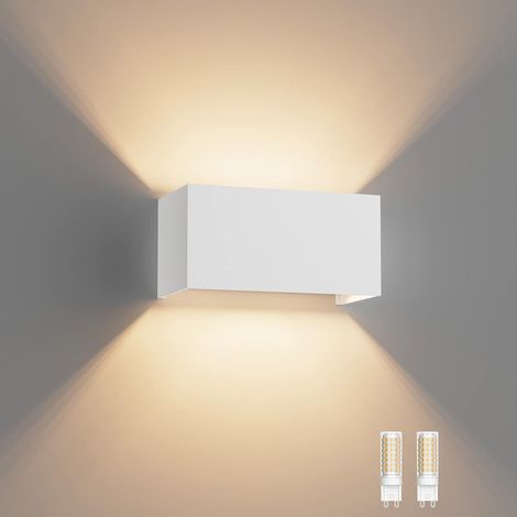 Applique Murale avec Ampoule LED G9 Remplaçable Lampe, Blanc (1/5)