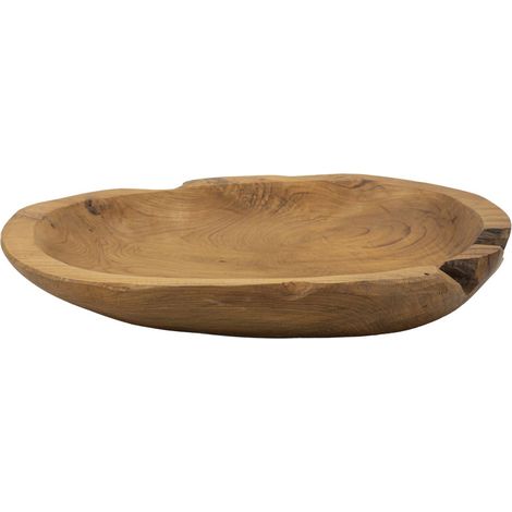 Vassoio Tipisan in teak riciclato scolpito 43x38x7 cm — pezzo unico