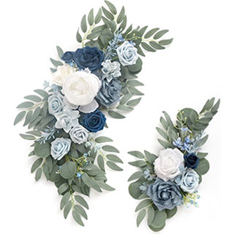 Décoration Murale Fleur Artificielle - Arche de Mariage Fausse Plante pour Fond Photo - 30 x 40 x 6 cm - 2 Pièces (1/5)