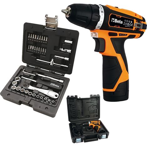 Beta Kit Trapano Avvitatore Ultracompatto 12V Con 2 Batterie Con Omaggio Set Chiavi a Bussola Da 42 Pezzi (1/5)