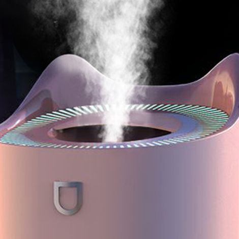 Großer 2-Liter-USB-Luftbefeuchter für Zuhause, intensive Aromaverteilung, Tischdiffusor, rosa (1/5)