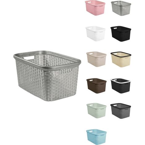 Cesta para la Colada 25 x 53 x 36 cm - Cesto ropa sucia – Cesta Rectangular con Asas diseño Mimbre (1/5)