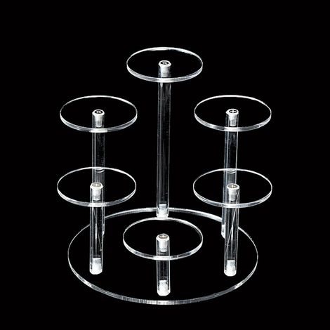 Présentoir en Acrylique Claires Transparente, Rond presentoir Parfum Support Présentoir acrylique Étagère Acrylique Claires Parfum Affichage pour Objets de Collection Bijoux Gâteau Donuts, 1 Pièces (1/5)