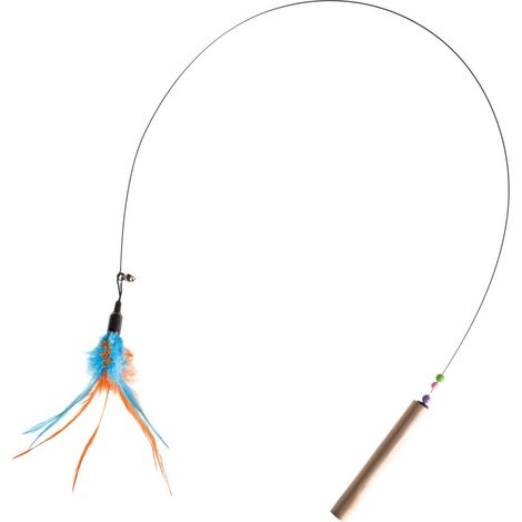 Bleu clair et orange - Chat chat chat chat chat chat avec plumes 78 cm (1/2)