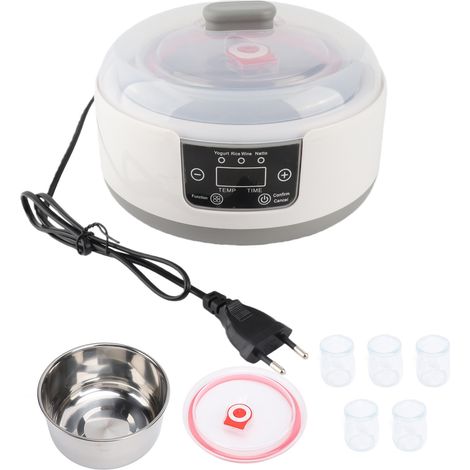 Yaourtière Électrique Machine à Yaourt et Natto 1,2L Acier Inoxydable 5 Pots Fermentation Automatique Prise EU (1/5)