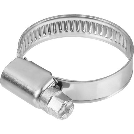 50 fascette stringitubo. Acciaio inox W2. Larghezza 9 mm. Spessore 7 mm. Vite senza fine. Per tubi di ventilazione sanitaria. (1/5)
