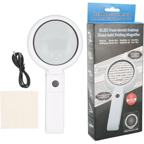 Loupe LED Portable Pliable 22X 10X avec Support et Éclairage pour Lecture, Bijoux et Loisirs Créatifs (1/5)