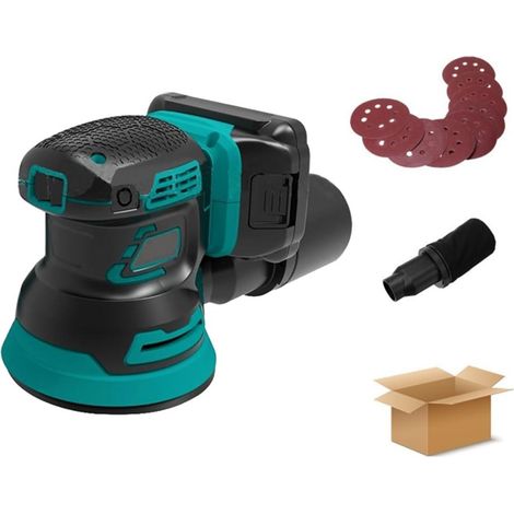 Polisseuse Ponceuse 12000 tr/min ponceuse électrique sans brosse meuleuse à bois polissage rectifieuse avec 9 pièces de papier de verre(1 battery) (1/5)