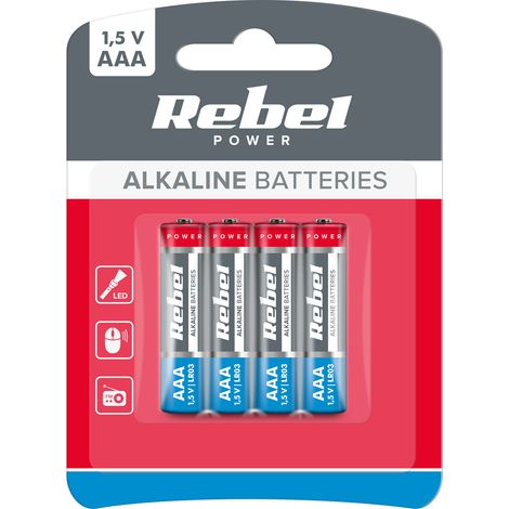 Piles alcalines REBEL LR03 4 pcs/bl. (1/2)
