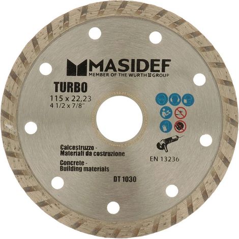 Disco da taglio 180X2,6mm turbo diamantato con corona a lama scanalata per calcestruzzo