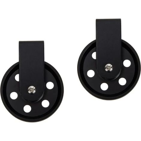 Uonlytech 2 Pièces 50mm Accessoires D'éclairage Suspension Poulie Roue Appliques Murales Noires Lampe Murale Roue En Fer Roue Rétro Corbeaux Roues De Chariot Câble Extérieur Fer Forgé (1/5)