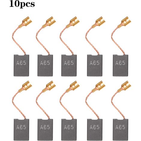 10 mini balais de moteur en carbone noir,pièces de rechange avec ressort de 25 mm et noyau en cuivre pour perceuse électrique générique,outil rotatif (paquet 9 : A65 22,5 x 16 x 6,2 mm) (1/5)