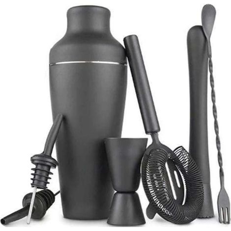 Ensemble shaker à cocktails - Noir mat - Acier inoxydable noir-AquaForge (1/5)