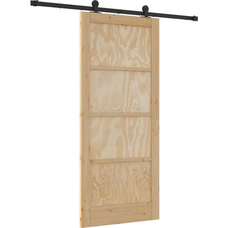 Maison Exclusive - Schiebetür Natürlich und Schwarz 86 x 198,5 cm