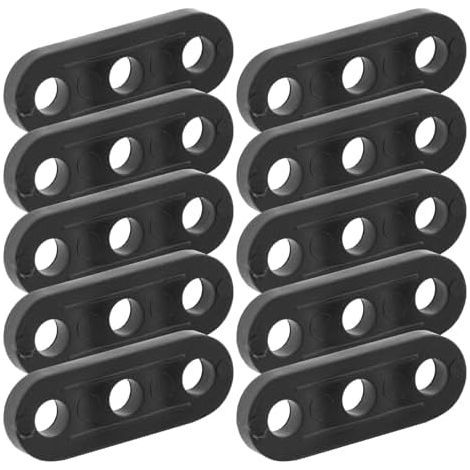 Lot de 10 tendeurs corde 3 trous pour camping en plein air - tente, accessoire camping, Noir , Taille unique (1/5)