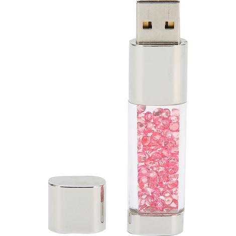 Clé USB Unique Portable USB 2.0 Haute Vitesse Stockage Transmission Lecture Données Flash Drive Rose Rouge Diamant 128 Go (1/5)