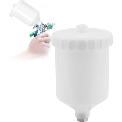 600ML Paint Cup, 600Ml Paint Watering Can Air Spray Tool Plastic Pot Thread Connector Spray Tool