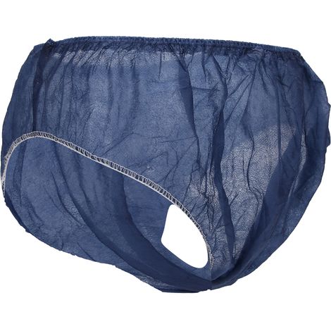 Lot de 20 sous-vêtements jetables unisexes non tissés, respirants pour spas et saunas, bleus. (1/5)