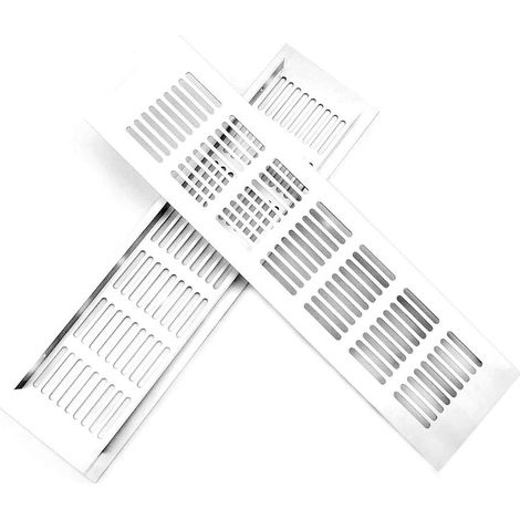 Rejilla de ventilación para puerta - 300 mm x 80 mm, rejilla de ventilación cuadrada, rejilla de extracción de aluminio, rejilla de ventilación para baño, rejilla de ventilación metálica, 2 piezas