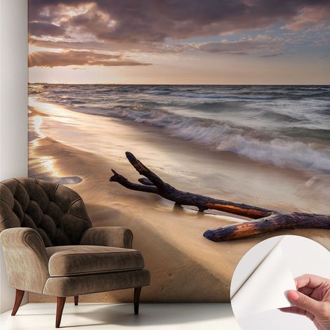 Fotomurale adesivo - murale da parete - Carta da parati autoadesiva - design parete moderno - Spiaggia occidentale 250x250 cm (1/5)