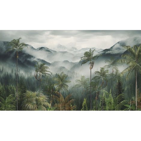 Papier peint panoramique - Forêt Tropicale - 130 cm x 74 cm (1/2)