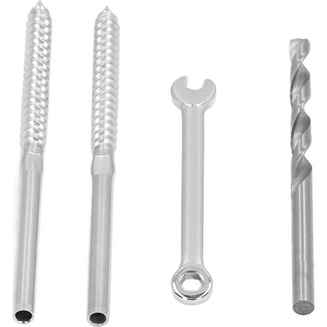 Vis à bois à double filetage inversé en acier inoxydable, système de garde-corps à câble, kit de fixation complet (1/5)