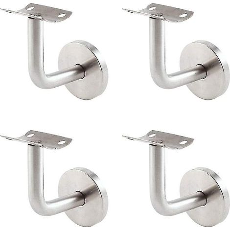 Support Main Courante Inox 304 pour Rampe Escalier Support Mural Rampe Bois Argent (4 Pièces) NPTERBL (1/5)
