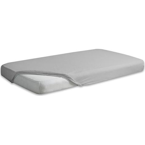 Sábana bajera ajustable Jersey 150/160x190/200 PREMIUM Gris (1/5)
