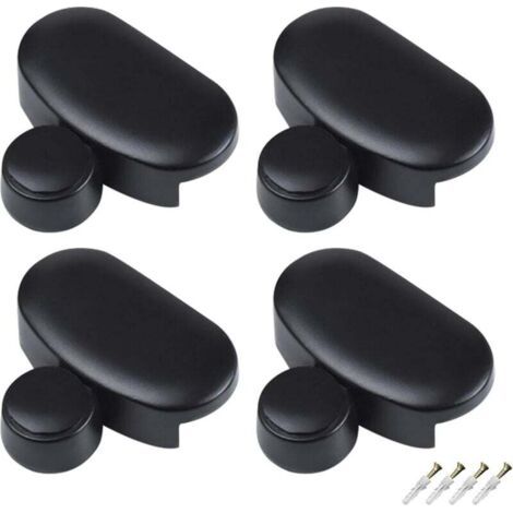 Juego de soportes para espejo de 4 piezas, soporte ovalado negro de aleación de zinc para espejos de vidrio en baldas para su instalación en baños, salas de estar y espacios públicos, medidas de 4,1 x (1/4)