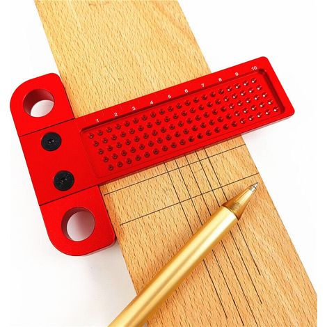 Lntyq Règle de mesure métrique en alliage d'aluminium de type T 160 mm Outil de travail du bois