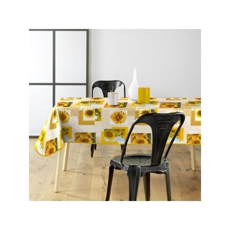 Toile cirée rectangulaire - 140x240 cm - Tournesol - Jaune (1/3)