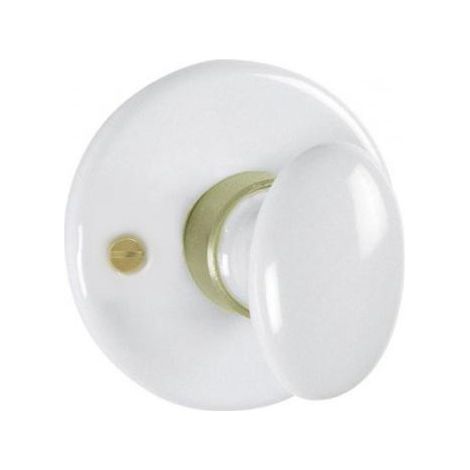 Rosace ronde pour porte en porcelaine de Limoges – Finition blanche – Diamètre 48 mm – Condamnation pour béquilles rustiques – Kaoline