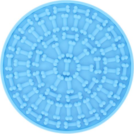 Tapis de repas pour chien en silicone bleu ciel, avec ventouses antidérapantes, accessoires pour animaux pour bain et toilettage