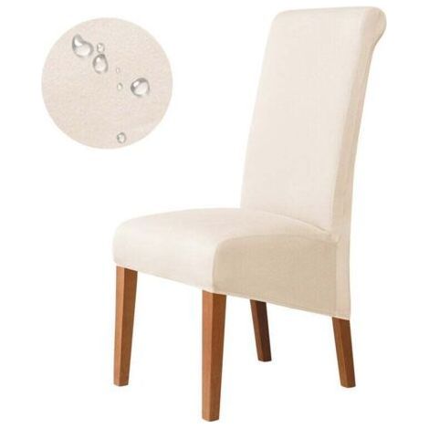 Chair Covers for Dining Room, Soft Stretch Seat Cover for Large Dining Room Chair, Removable Washable Parsons Chair Protector, 2 Pieces,White (1/4)