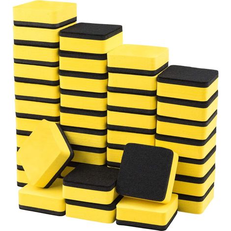 Mini effaceurs pour tableau blanc, lot de 40 effaceurs magnétiques pour tableau blanc, nettoyants pour tableau noir, pour salle de classe, maison et bureau, 4 couleurs assorties (bleu, rouge, vert, ja (1/5)