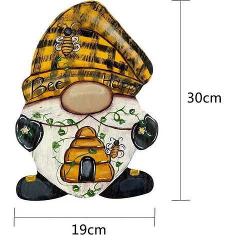 Panneau de Porte Gnome Tomte Scandinave Décoration Suspendue pour Entrée Véranda Maison 19x30 cm Acrylique 1 Pièce (1/2)