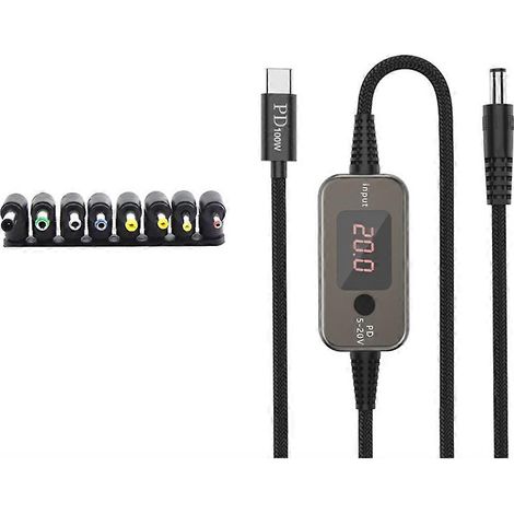 Câble élévateur USB-C vers CC 5/9/12/15/20 V, PD 100 W, charge rapide pour routeur Wi-Fi (1/5)