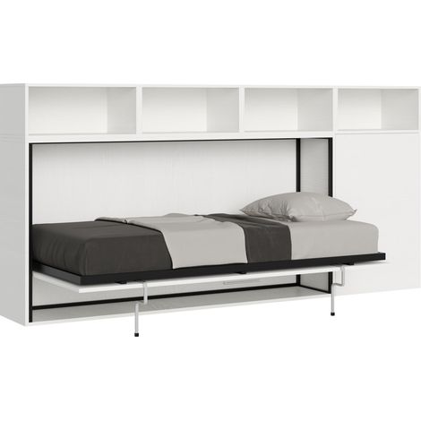 Letto Singolo a Scomparsa Composizione A Kando H129,7 Bianco Frassino (1/5)