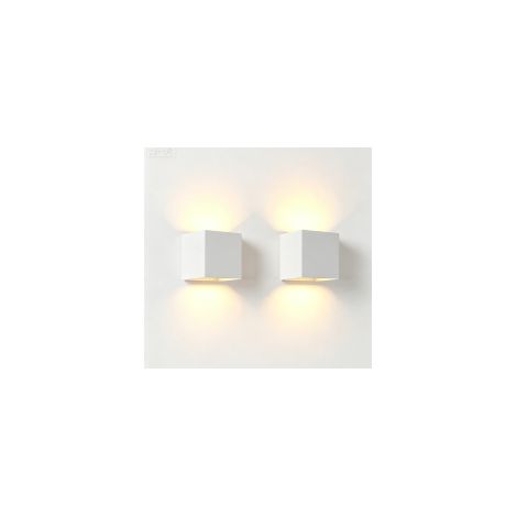 Aplique LED de pared de 12 W, luz blanca cálida – Ángulo de haz ajustable – Paquete de 2 – Para dormitorio, pasillo, sala de estar e interiores. (1/5)