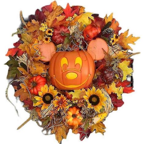 Couronne de citrouille Mickey décorations d'automne d'Halloween et de Noël Disney (1/5)