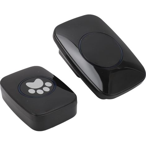 Sonnette intelligente pour chien, portable, sans fil, avec émetteur et récepteur, idéale pour le dressage canin (100-240 V, noir, prise UE). (1/5)