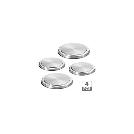 Lot de 4 couvercles de cuisinière en acier inoxydable – Diamètre 21/17 cm – Protection pour plaques de cuisson électriques – Facile à nettoyer - 4PCS-Couvercle (1/5)