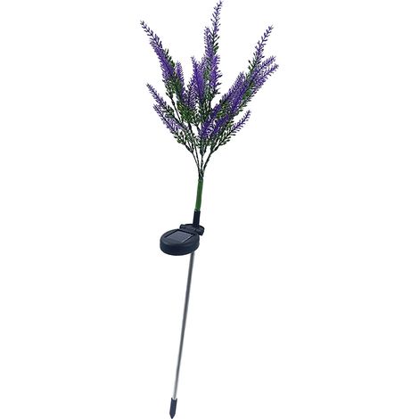 Spot solaire jardin DEL ornemental en forme de lavande étanche IP55, lampe fleur pour extérieur cour pelouse (1/4)