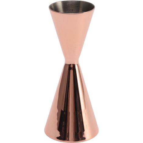 Doseur double à cocktails en acier inoxydable, verre doseur innovant pour vin, doseur de barman 1/2 oz, plaqué cuivre (1/5)