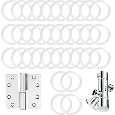 Lot de 120 rondelles pour charnière de porte de chambre - Rondelles en silicone et plastique - 60 pièces de 1 mm et 60 pièces de 2,4 mm (1/5)