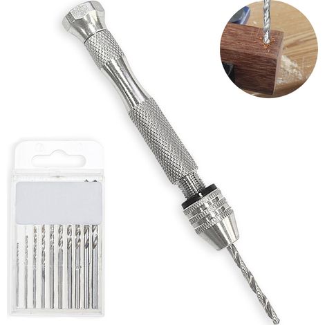 Kit De Perçage Manuel, Mini Perceuse À Étau Pour Moules En Résine, Perceuse De Bricolage Avec Mèches Hélicoïdales De 0.8-3Mm, Petite Perceuse Manuelle Pour L'Artisanat, La Sculpture, Le Modélisme (1/5)